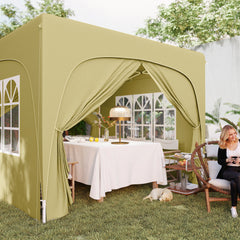 Outsunny 3 x 3m Pop-Up Gazebo Shelter, with Accessories - Sand