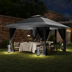 Outsunny 3.6 x 3.6m Pop-Up Gazebo, with Accessories - Grey