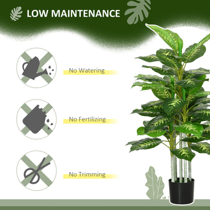 HOMCOM Artificial Evergreen Tree Fake Decorative Plant in Nursery Pot for Indoor Decor, 120cm