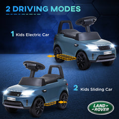 AIYAPLAY 2-in-1 Land Rover Licensed 6V Kids Electric Ride On Car, Sliding Car w/ Headlights, Music, for 18-60 Months, Light Blue