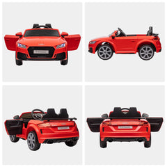 HOMCOM Kids Licensed Audi TT Ride-On Car 12V Battery w/ Remote Suspension Headlights and MP3 Player 3km/h Red