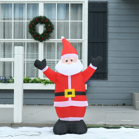 HOMCOM 4ft Inflatable Christmas Santa Claus Xmas Decoration 1 LED Holiday Air Blown Yard Outdoor D√É¬©cor