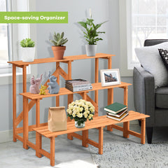 Freestanding Ladder Step Shelf Rack with Strong Weight Capacity for Indoor Outdoor