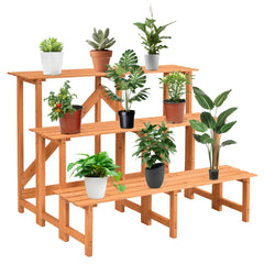 Freestanding Ladder Step Shelf Rack with Strong Weight Capacity for Indoor Outdoor