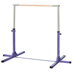 HOMCOM Steel Frame Adjustable Horizonal Gymnastics Bar For Kids Home Gym Training Purple