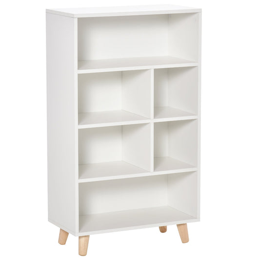 HOMCOM 103cm Bookcase Sideboard 6 Cubes Free Standing Bookshelf Shelves Unit Display Storage Cabinet for Living Room White