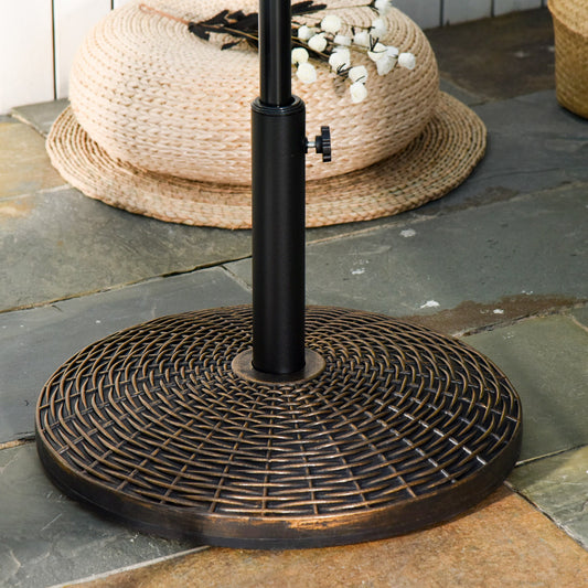 Outsunny 25 kg Plastic and Cement Rattan Pattern Parasol Base - Antique Bronze