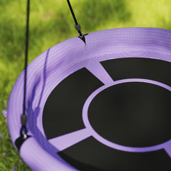 AIYAPLAY 100cm Diameter Nest Swing Seat for Kids with Height Adjustable Hanging Ropes for Outdoor, Playground, Garden, Purple