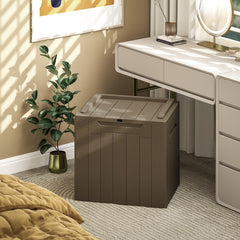 HOMCOM 107 L Plastic Storage Chest with Lid - Dark Brown