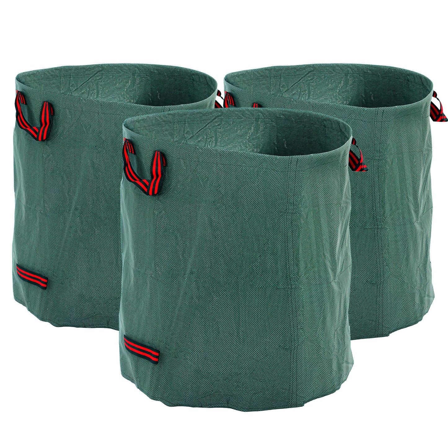 Outsunny Garden Waste Bags, 272L x 3 Heavy Duty Garden Bags, Foldable and Reusable Waste Sacks with Handles for Loading Leaf, Trash, Debris, Green