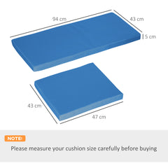 Outsunny Outdoor Seat Cushion Pads for Rattan Furniture, 3 PCs Garden Furniture Cushions, Sky Blue