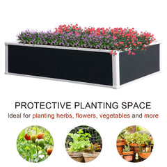 Outsunny 302L Raised Garden Bed, Weather-resistant PP Planter Box Containers for Outdoor Patio Plant Flower Vegetable, 120 x 90 x 30 cm