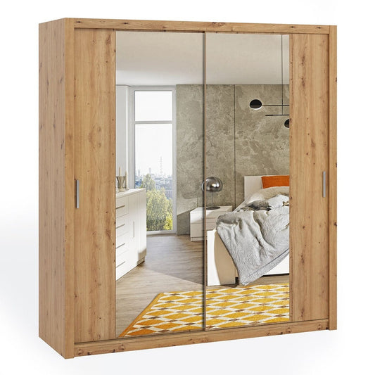 Bono Sliding Door Wardrobe With Mirrors 220cm