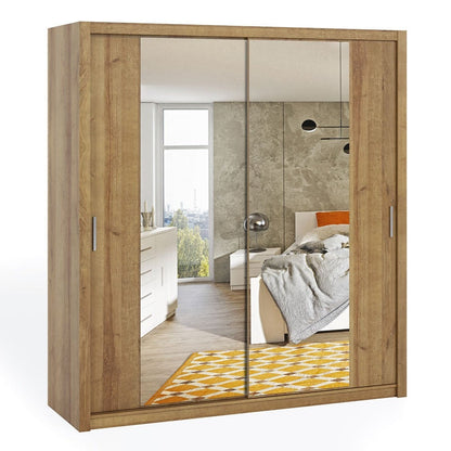 Bono Sliding Door Wardrobe With Mirrors 200cm