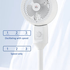 HOMCOM 9'' Air Circulator Fan 3 Speed, 70√Ç¬∞ Oscillation 90√Ç¬∞ Vertical Tilt, Carry Handle, Pedestal Fan, Pedestal Fan for Living Room, Bedroom, Office, White