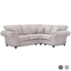 Windsor High Back Fabric Corner Sofa Suite - Dark Grey or Stone