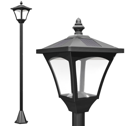 Outsunny Outdoor Garden Solar Post Lamp Photosensitive LED Lantern Bollard Pathway 1.2M Tall √¢‚Ç¨‚Äú Black
