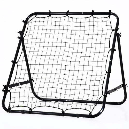 HOMCOM Adjustable Rebounder Net Kickback Target Goal for Teens Adults Training, Black