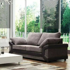 Swansea High Back Fabric 3 Seater and 2 Seater Sofa Set - Brown with Beige or Grey with Black