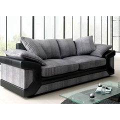 Swansea II Jumbo Cord Black and Grey Corner Sofa - Right and Left Arm