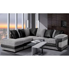 Swansea II Jumbo Cord Brown and Beige Corner Sofa - Right and Left Arm