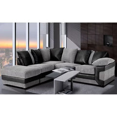 Swansea II Jumbo Cord Brown and Beige Corner Sofa - Left and Right Arm