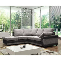 Swansea High Back Fabric Brown and Beige Corner Sofa - Right and Left Arm