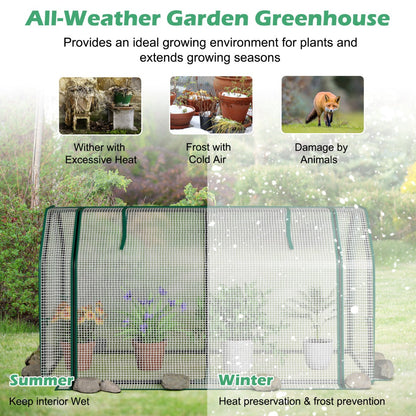 Portable Garden Greenhouse with Roll-up Zipper Door