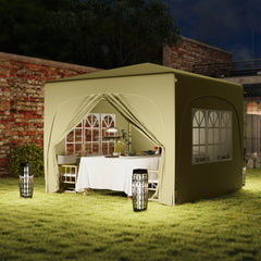 Outsunny 3 x 3m Pop-Up Gazebo Shelter, with Accessories - Sand