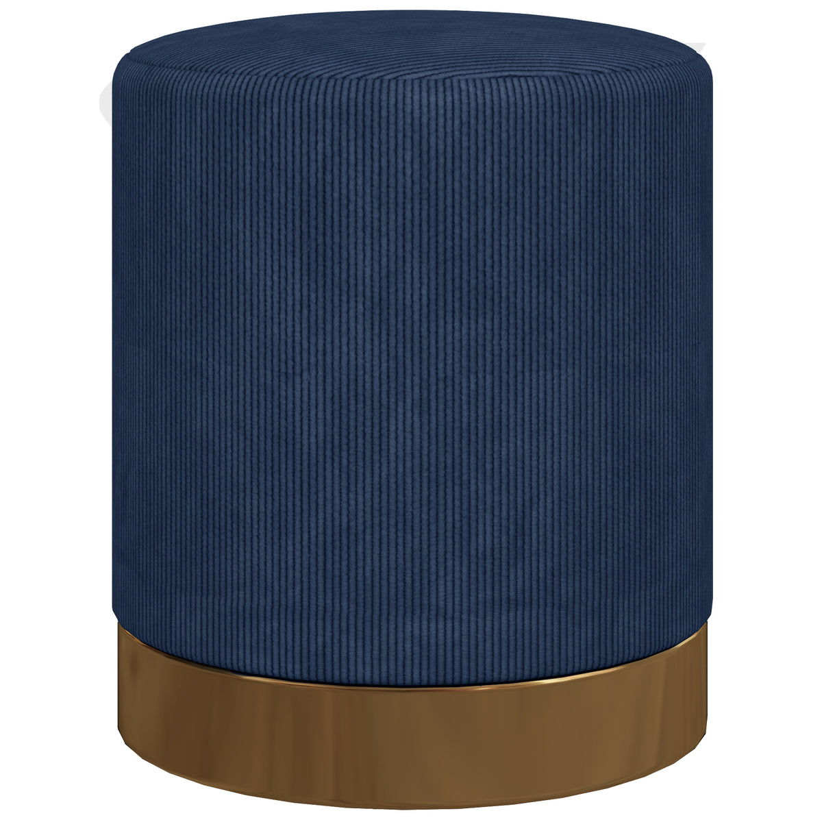 HOMCOM Soft Padded Corduroy Footstool - Dark Blue