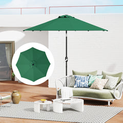 Outsunny 3 m Replacement Parasol Canopy with Top Vent, UPF 50+ Garden Parasol Replacement Canopy, 8 Rib Parasol Cover Replacement Fits Various Frames, Green