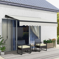 Outsunny 2.5 x 3.5m Aluminium Frame Electric Awning, with Remote - Light Grey