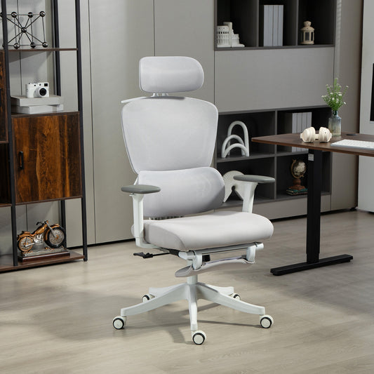 HOMCOM Ergonomic and Adjustable Office Chair - Grey