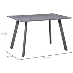 HOMCOM Dining Table, Contemporary Rectangle Kitchen Table with Metal Legs and Spacious Tabletop for Dining Room, Living Room, Dark Grey