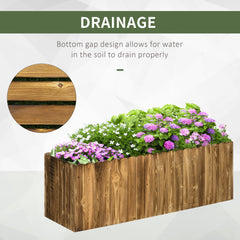 Outsunny 172L Raised Garden Bed, Wooden Rectangle Planter Box, Outdoor Herb Vegetable Flower Pot (120L x 40W x 40H cm)