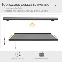 Outsunny Cassette Electric Manual Awning Door Window Retractable Canopy w/ R/C