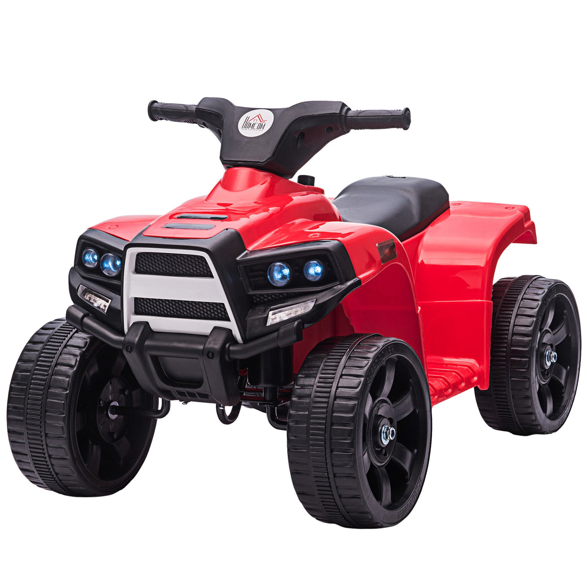 HOMCOM 6V Kids Electric Ride on Car All Terrain Vehicle Toy Quad Bike With Headlights for Toddlers 18-36 months Red