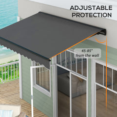 Outsunny 3 x 2m Aluminium Frame Electric Awning, with Remote - Dark Grey