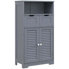 kleankin Three-Part Bathroom Storage Unit, with Shelf, Drawers & Cupboard - Grey