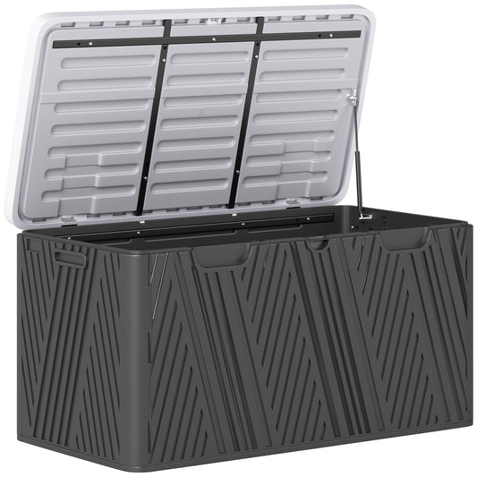 Outsunny 380L Waterproof Outdoor Storage Box, with Lockable Lid - Black