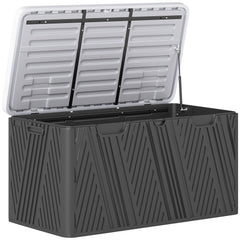 Outsunny 380L Waterproof Outdoor Storage Box, with Lockable Lid - Black