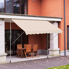 Outsunny 3x1.5m Adjustable Outdoor Aluminium Frame Awning Beige