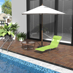 Outsunny Single Folding Sun Lounger - Green