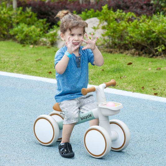 AIYAPLAY Kids Balance Bike for 1-3 Years Old with Adjustable Seat, Silent Wheels, Green