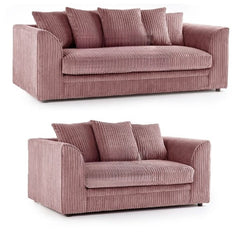 Colourful Oxford Jumbo Cord Scatter back Design 3 Seater Sofa - Pink and Other Colours