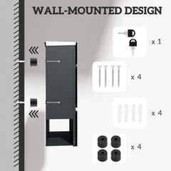 HOMCOM Wall Mounted Post Box with Viewing Window, 2 Lock, Modern Galvanised Steel Mailbox with Copper Core, Weatherproof Letterbox for Outdoor Use, Easy to Install, Silver