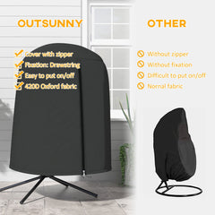 Outsunny 190 x 128cm Hanging Egg Chair Furniture Cover - Black