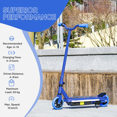 AIYAPLAY Electric Scooter for Ages 6-14, with Colourful Light and Electric Brake, Electric Scooter E Scooter, Up to 10 KM/H & 8 KM, Blue