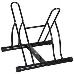 HOMCOM 2 Bike Floor Parking Stand Rack Indoor Outdoor Ground Reversible - Black