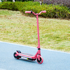 AIYAPLAY Electric Scooter for Ages 6-14, with Colourful Light and Electric Brake, Electric Scooter E Scooter, Up to 10 KM/H & 8 KM, Pink